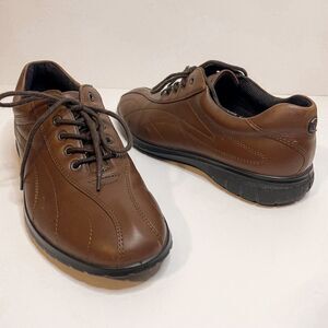 Ecco Leather Brown Casual Lace Up Shoes Size 39